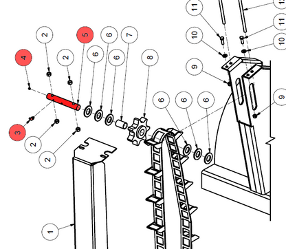 Top Shaft for Vertical Chain on 100 Replaces 1-M-0045